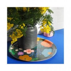 Mini Labo plateau ROND DIENBLAD VAN BERKENHOUT MET BLOOM PATROON - 31CM -